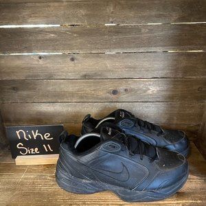Mens Nike Air Monarch IV Black Leather Walking Shoes Sneakers Size‎ 11 4E Wide